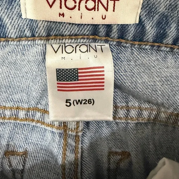 Vibrant Light Blue Distressed Wide-Leg Jeans - Picture 4 of 4